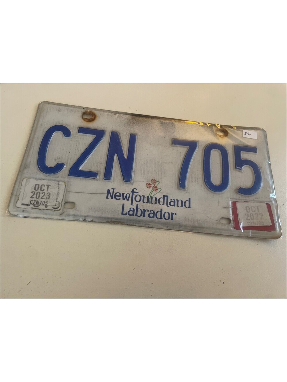 Newfoundland License Plate (Expired) Labrador CZN 705 2023 2022 Canada Sign
